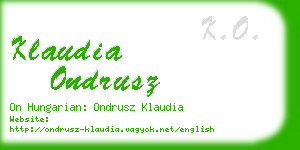 klaudia ondrusz business card